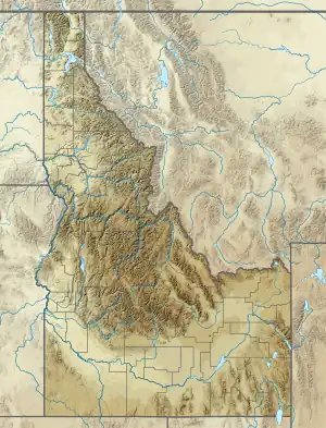 Location of Hoodoo Lake in Idaho, USA.