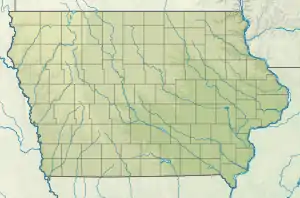 Map showing the location of Pikes Peak State Park