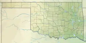 Location of Robert S. Kerr Reservoir in Oklahoma, USA.