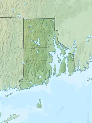 Location of the lagoon in Rhode Island.