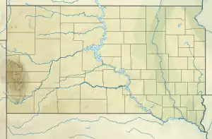 Location of Lake Sharpe in South Dakota, USA.