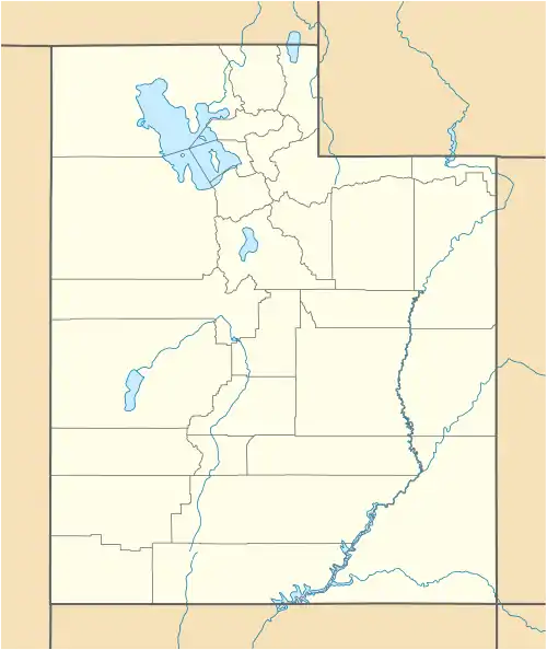 Map showing the location of Zion National Park