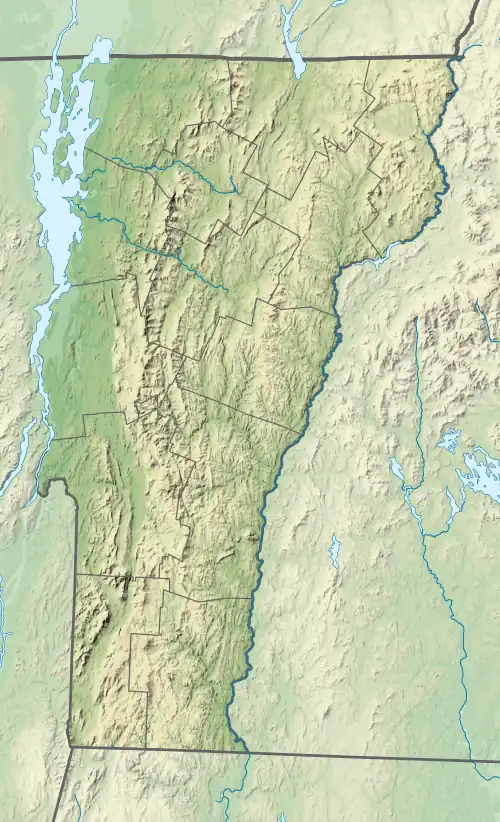 Map showing the location of George D. Aiken Wilderness