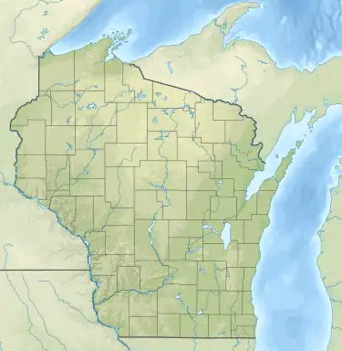 Location of Gile Flowage in Wisconsin, USA.