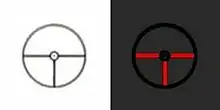 The day and low-light reticles of the USG reflex sight used on the FN P90 / PS90 USG models