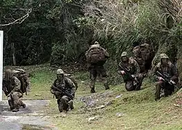 Maritime Raid Force unit move out after a successful reconnaissance mission, shortly before a raid