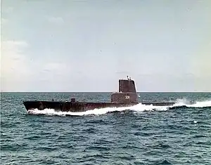 Bugara (SS-331) underway, c. 1969.