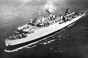 USS Cabildo (LSD-16), early 1950s, before addition of flight deck.