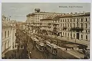 A historic image of Hotel Bristol in Warsaw, 1910