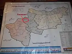 Location of Torawari in Tehsil Thal . Hangu District