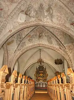 Some of the medieval frescoes in Undløse church