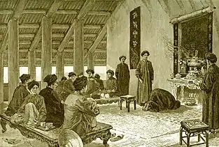 1884 drawing of a marriage ceremony in Tonkin