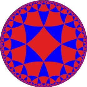 Alternated octagonal or tritetragonal tiling is a uniform tiling of the hyperbolic plane