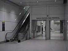 Indoor entrance to the bus terminal