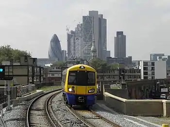 Image 43London Overground Class 378 train on the East London Line in Hoxton.