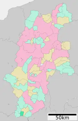 Location of Urugi in Nagano Prefecture