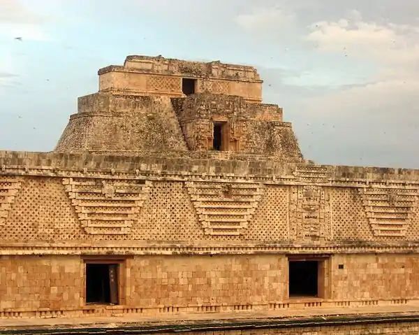 Ancient Mayan city of Uxmal, exuberant in Puuc style. ~700 AD.