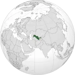 Location of Uzbekistan (green)