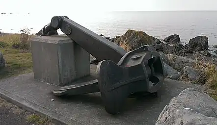 Anchor at Varyag memorial at Lendalfoot, Scotland.