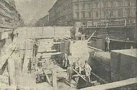 Line under construction at Oktogon