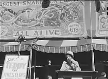 A barker at the Rutland Fair.