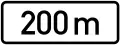 Distance from the sign to the dangerous point or area of prohibition or restriction