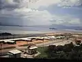 Looking north from Harbormaster's Office, Pier 5, ammo pier, August 1969