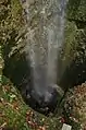 View down into the sink