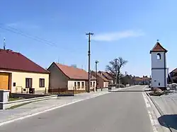 Centre of Vlkov with a belfry