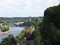 View on the Mayenne river and on the faubourg of Avesnières, south of the centre.