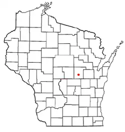 Location of Waupaca, Wisconsin