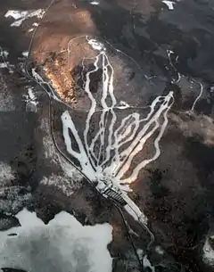 Aerial view of the ski area