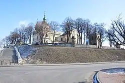 Monastery surrounded by defensive walls