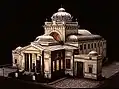 Model of synagogue in Beit Hatfusot, the Museum of the Jewish People, Tel-Aviv