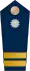 Blue epaulette with a silver button and 2 big golden stripes