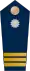 Blue epaulette with a silver button and 3 small golden stripes