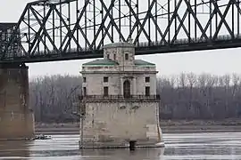 Water intake with one span of the Chain of Rocks Bridge