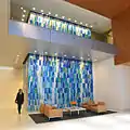 Water Walk, painted glass installation at Spaulding Rehabilitation Hospital