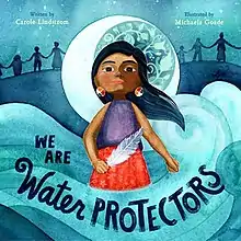 Cover art of a girl standing in water and holding a feather