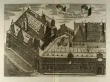 Stallgebäude and Stallhof Dresden, engraving 1680, by Anton Weck