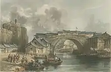 West gate of Zhenjiang, 21 July 1842. Artist: Thomas Allom, after Lt James Stoddart, RN, HMS Cornwallis