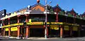 Boundary Street retail buildings (completed 1999). West End, Queensland.  A cartoonish take on Victorian Mannerism.