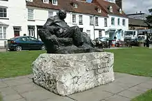 Oscar Nemon's Statue of Sir Winston Churchill at Westerham, erected in 1969 on a stone plinth donated by Marshal Tito of Yugoslavia