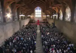 Arches in Westminster Hall, Palace of Westminster, City of Westminster, London (2011)