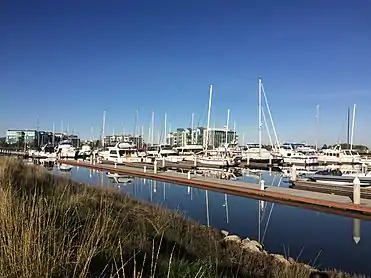 View North towards Pacific Shores Center