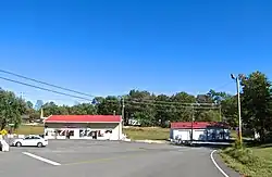 Buildings at the intersection of SR 90 and Little White Oak Road