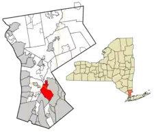 Location of White Plains within Westchester County