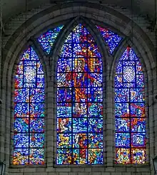 Christ in Triumph over Darkness and Evil, stained glass window by French artist Gabriel Loire in memory of Earl Mountbatten of Burma, at St George's Cathedral, Cape Town.