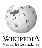 Wikipedia logo showing "Wikipedia: The Free Encyclopedia" in Finnish