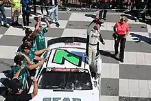 The 7 car at the 2018 Carneros 200 with Will Rodgers in victory lane.